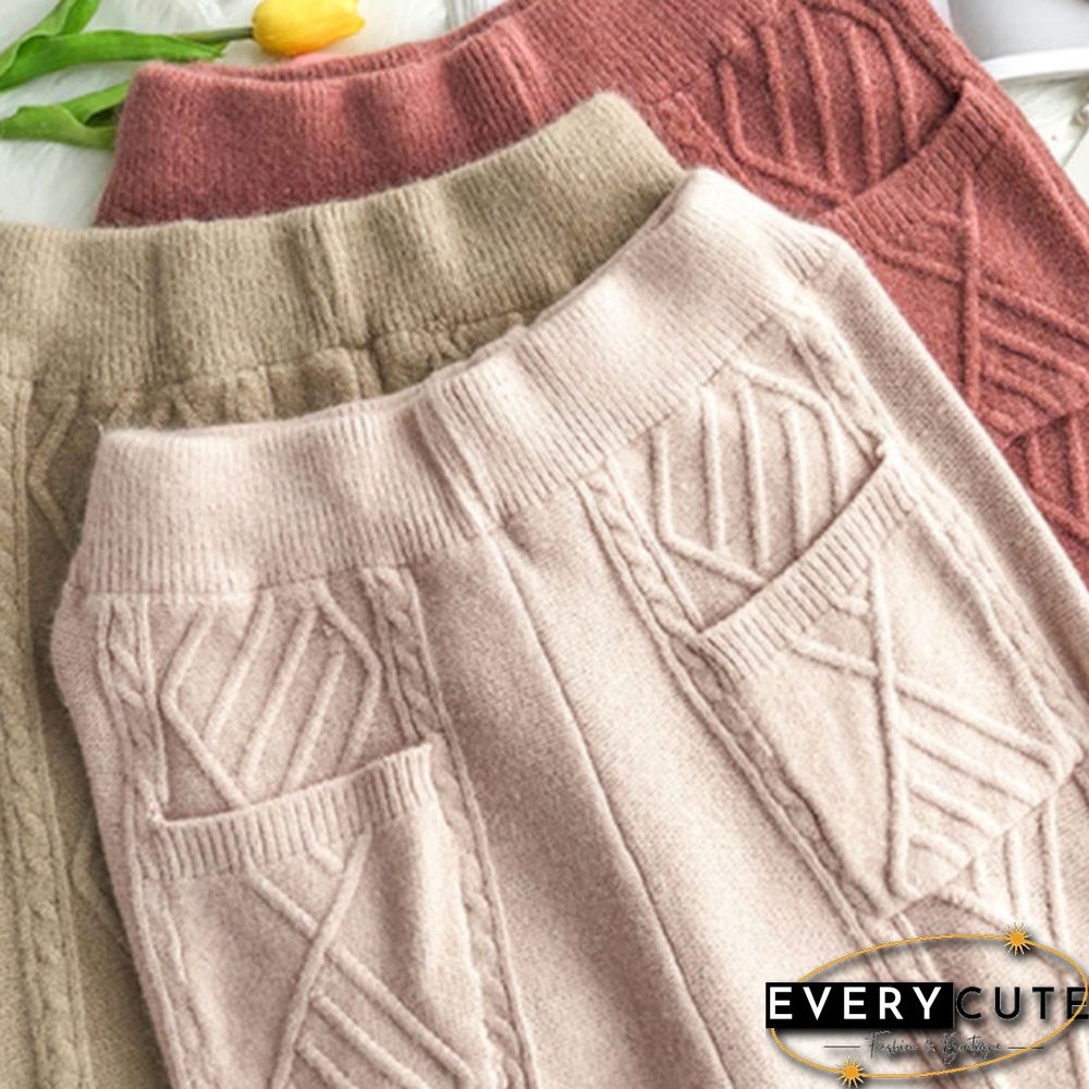 Women Two Piece Outfits Autumn New Fashion Temperament Commuter Suit Thick Sweater Pants Women Retro Knit Elegant 2 Sets