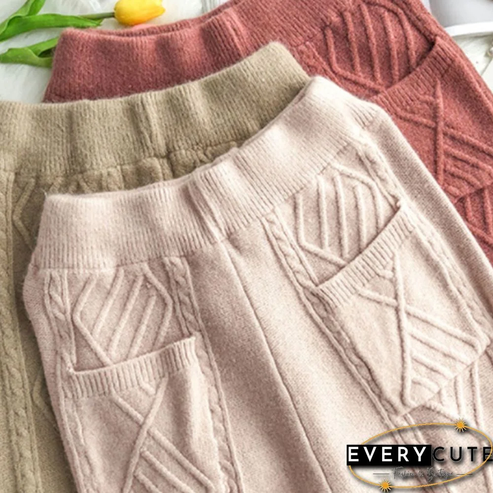 Women Two Piece Outfits Autumn New Fashion Temperament Commuter Suit Thick Sweater Pants Women Retro Knit Elegant 2 Sets