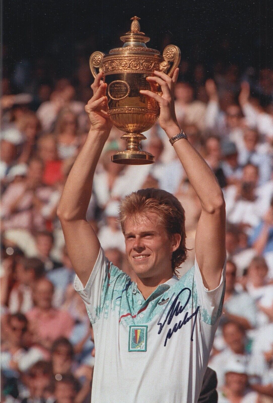 STEFAN EDBERG HAND SIGNED 12X8 Photo Poster painting WIMBLEDON TENNIS AUTOGRAPH