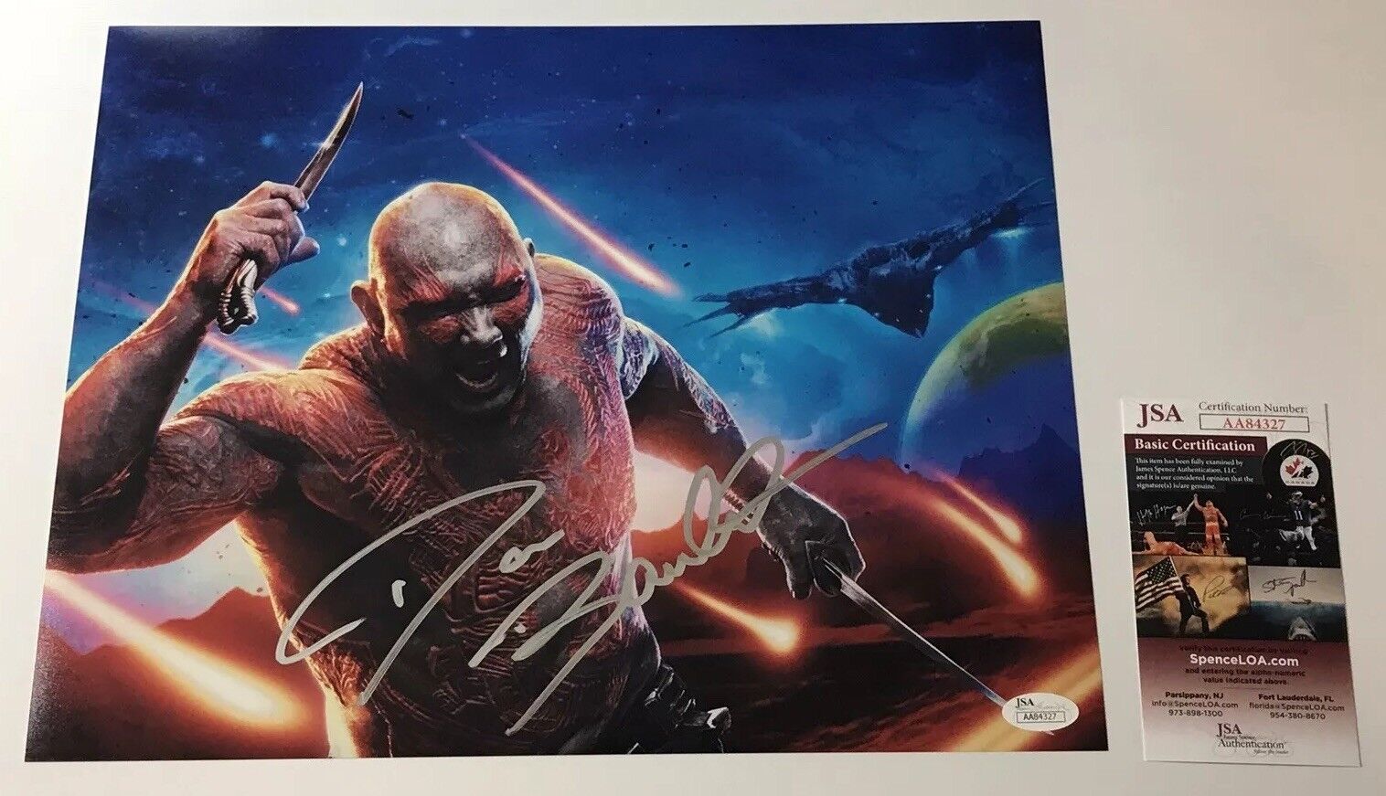 DAVE BAUTISTA Signed GUARDIANS OF THE GALAXY 11x14 Photo Poster painting Autograph JSA COA