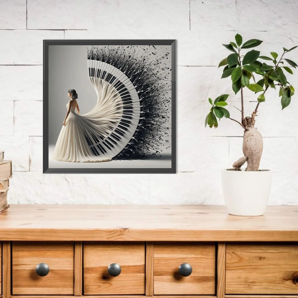 Diamond Painting - Full Round Drill - Piano Beauty(Canvas|40*40cm)
