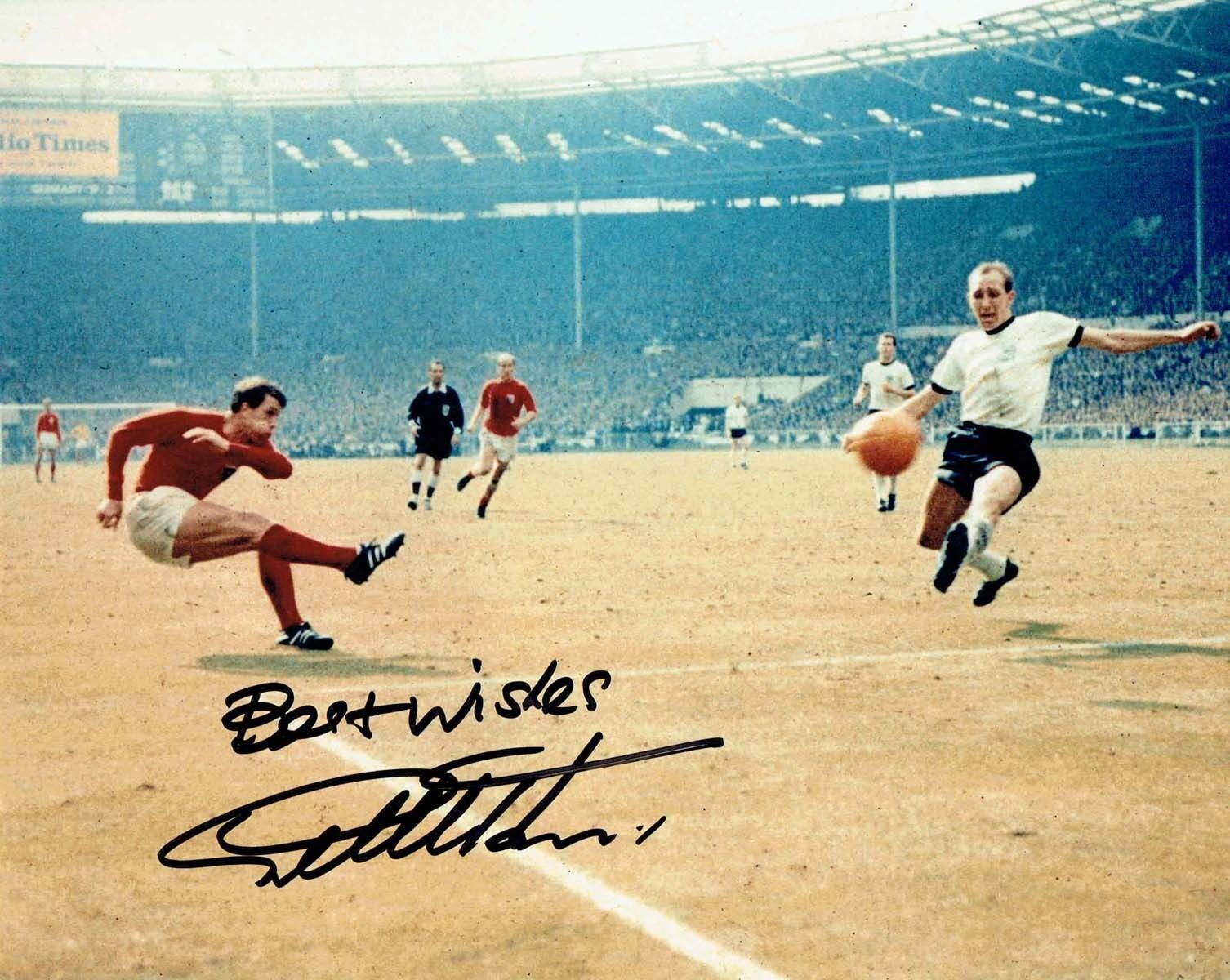 Geoff HURST SIGNED Autograph 10x8 Photo Poster painting 2 1966 World Cup Hat-trick AFTAL COA