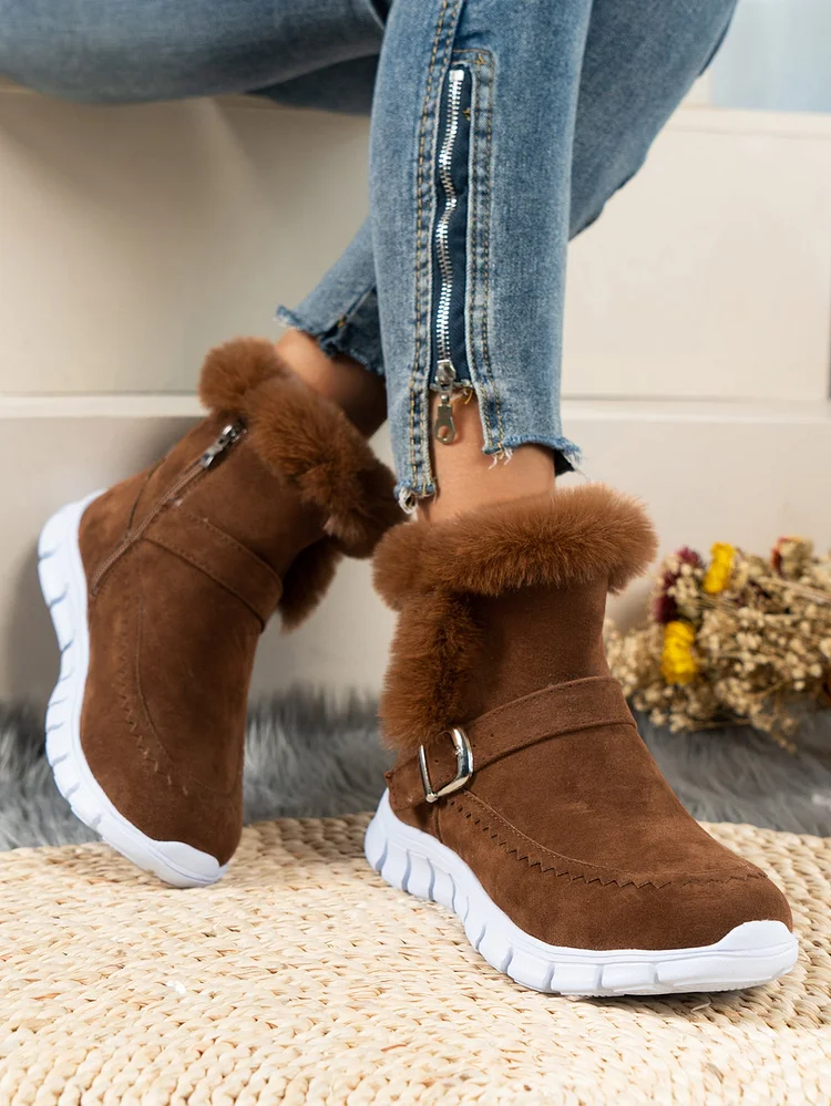 Orthopedic Women Boots Winter Fur Lining Extra Comfortable Warm Fashion Snow Boots Radinnoo.com