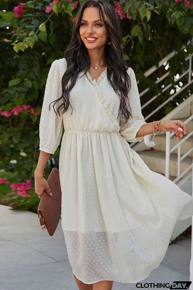 Light Sky Blue A-Line Mid Dress