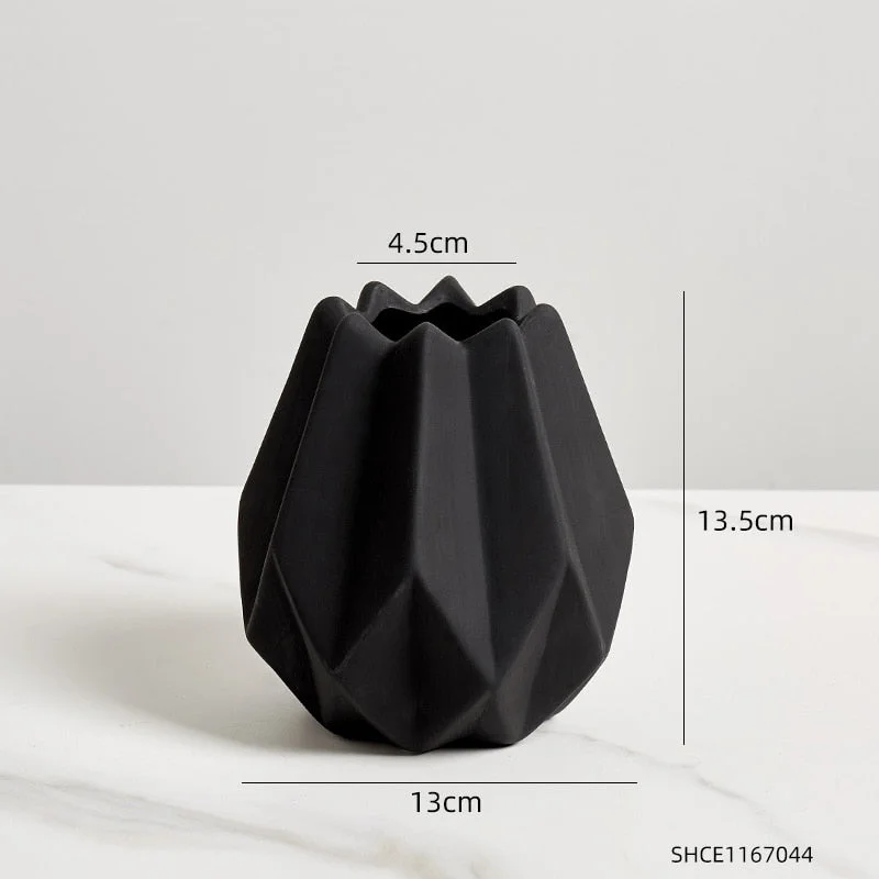 Modern Origami Vase Nordic Origami Geometric vases for flower Arrangement Pot vase home decor ceramics Flower Vase Decoration