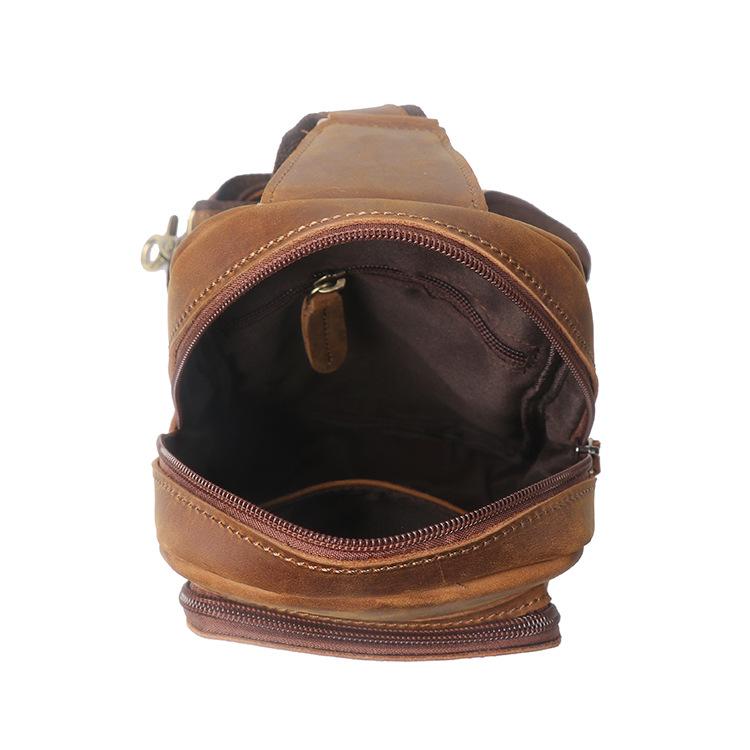 Retro Men's Handmade Leather Chest Bag