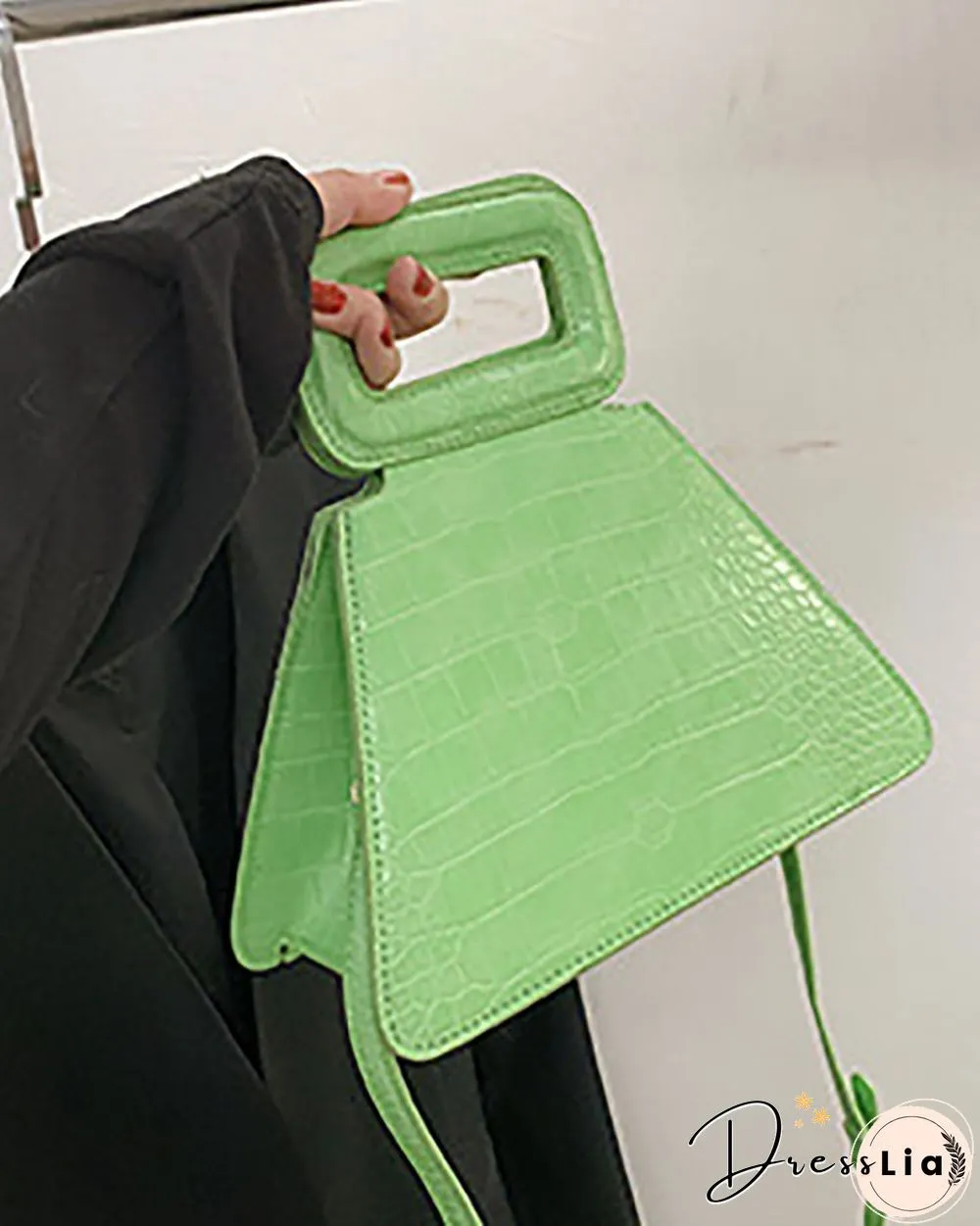 Croc Embossed Satchel Bag