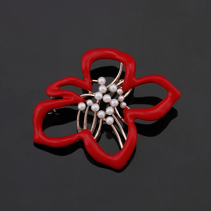 Korean Style Pin Flower Alloy Plating Rhinestones Women’S Brooches