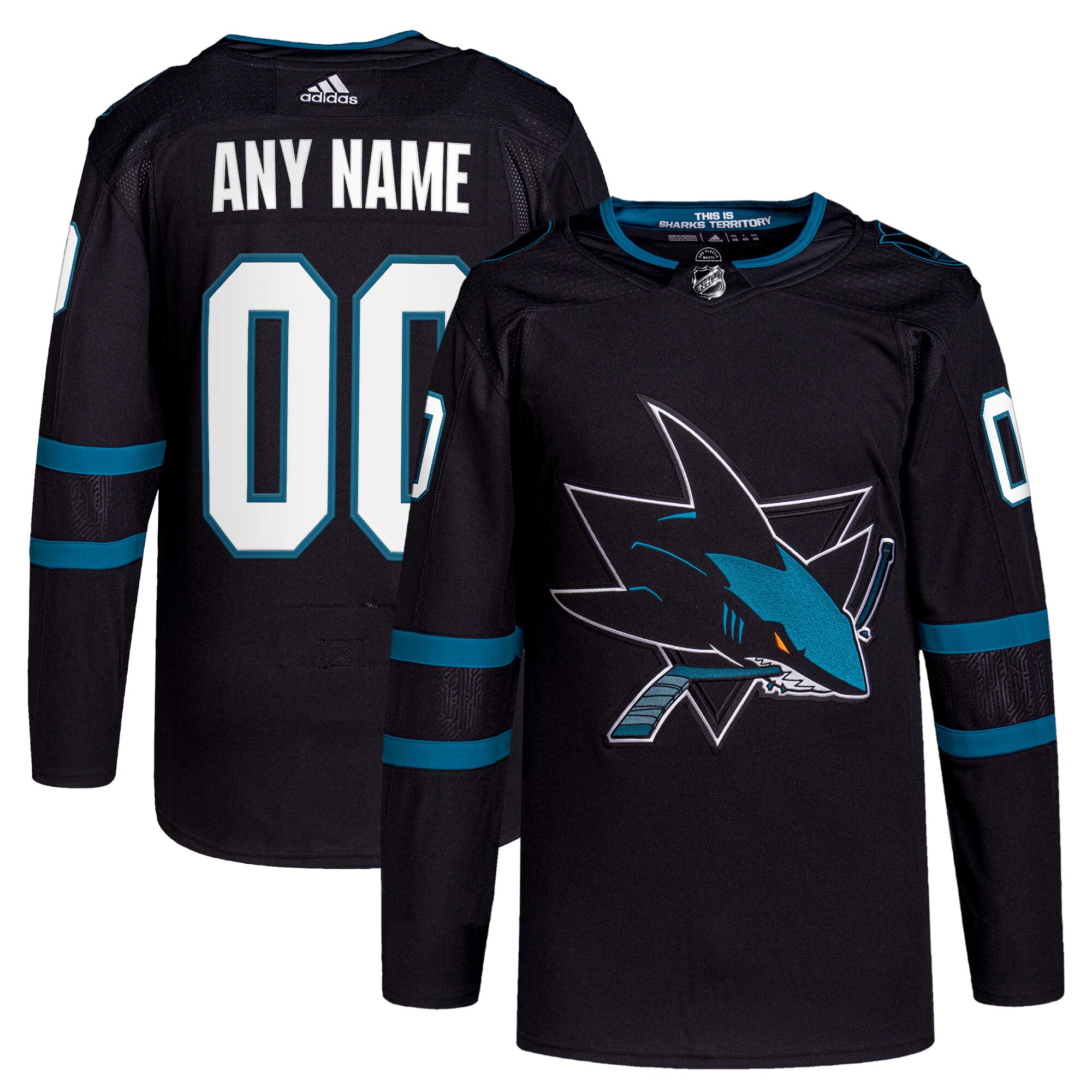 San Jose Sharks   Alternate  Primegreen  Custom Jersey &ndash; Black mysite