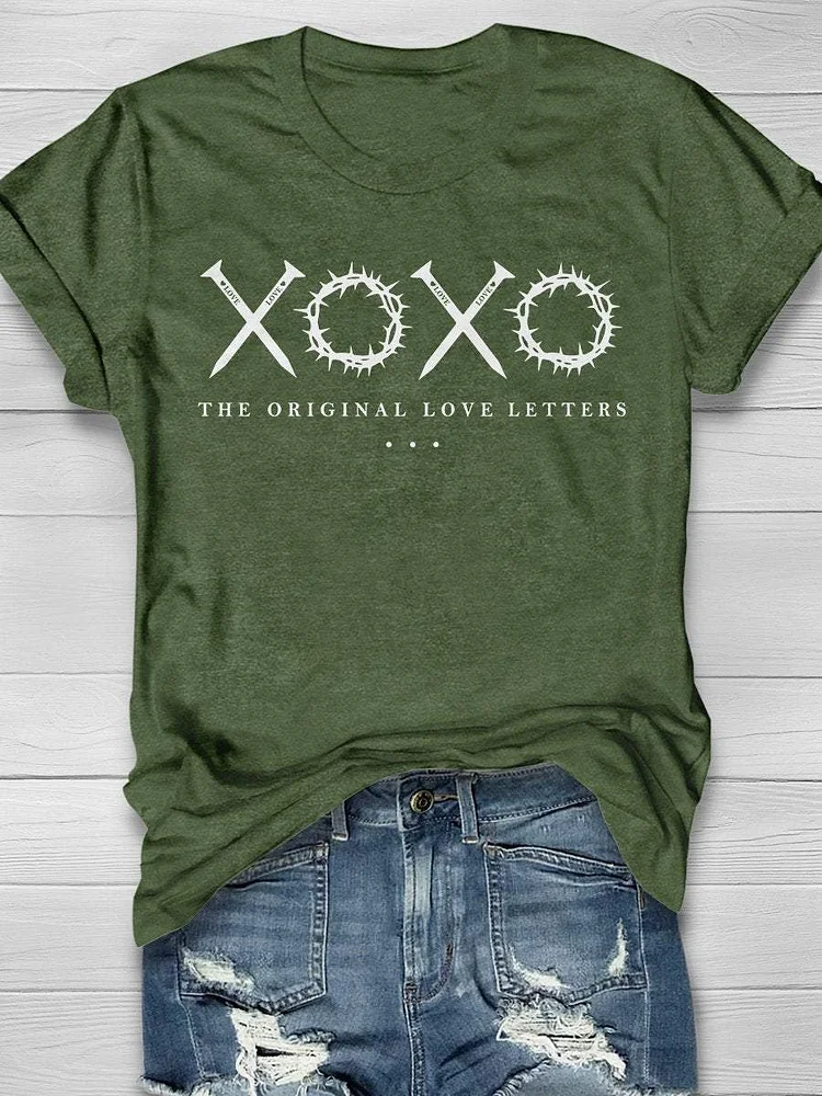 XOXO The Original Love Letters Print Short Sleeve T-shirt