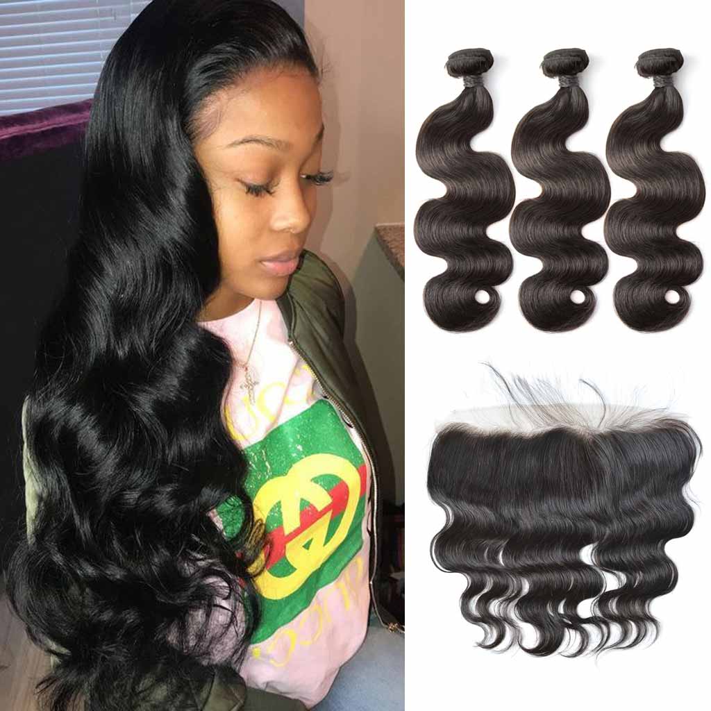 【12A 3pcs+ 13x4 HD Frontal】Mink Hair Body Wave Bundles With Closures|3pcs And 13x4 HD Lace Frontal