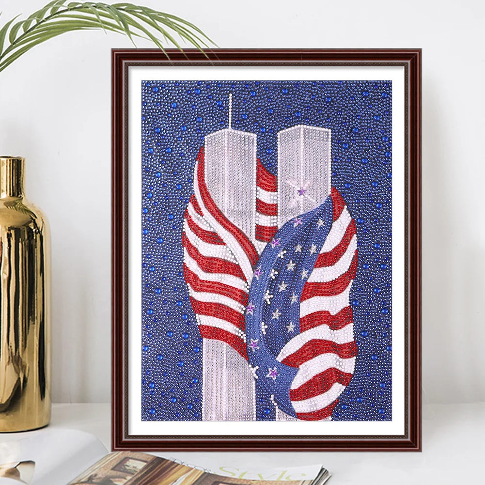 Diamond Painting - Full Crystal Rhinestone - US Flag(30*40cm)