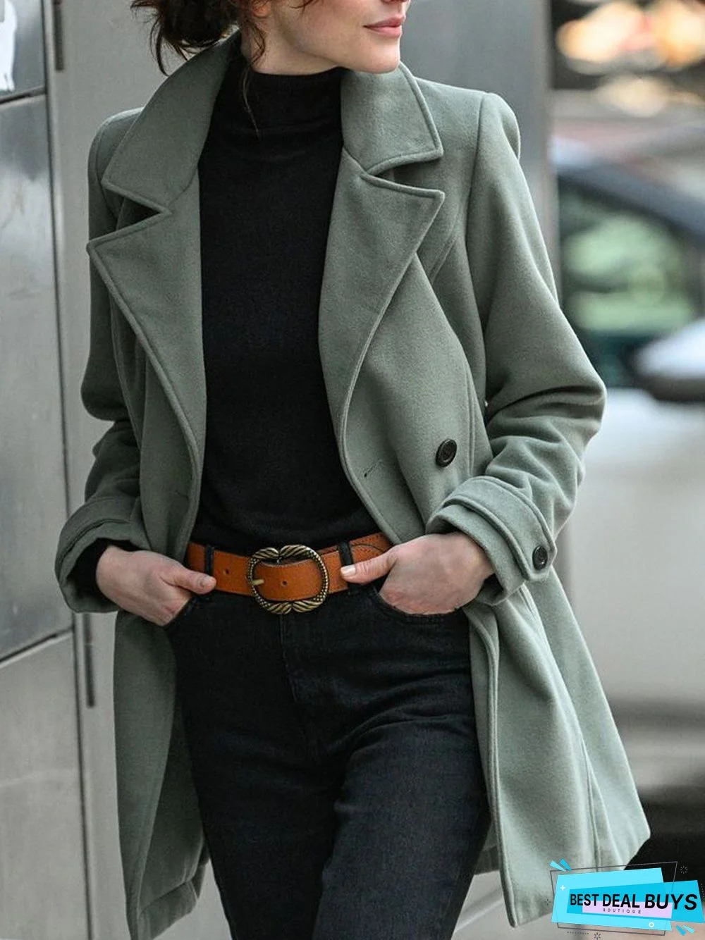 Casual Plain Autumn Lightweight No Elasticity Daily Loose Shawl Collar Regular Size Overcoat for Women