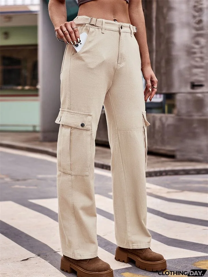 Women's Casual Comfortable Plus Size Cargo Pants