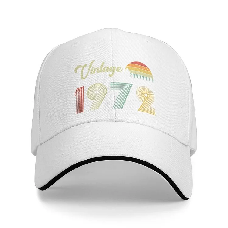 Cool Vintage 1972 48th Birthday Baseball Cap Men Women Personalized Adjustable Adult Classic 50 Years Old Dad Hat Outdoor