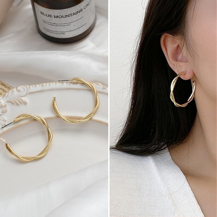 Geometric Metal Earrings Women Jewelry Gift Irregular Round Square Earrings