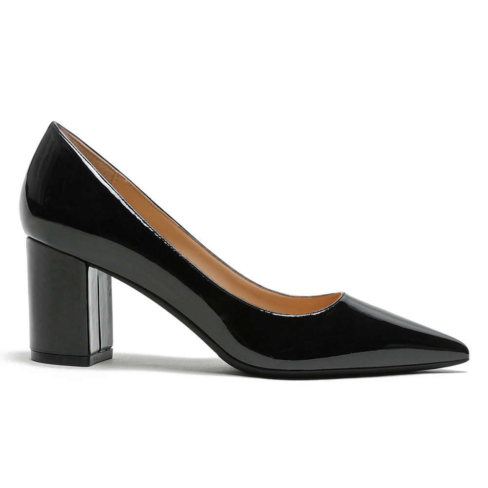 65mm Women Chunky Heels Comfortable Middle Block Heel Pumps-MERUMOTE