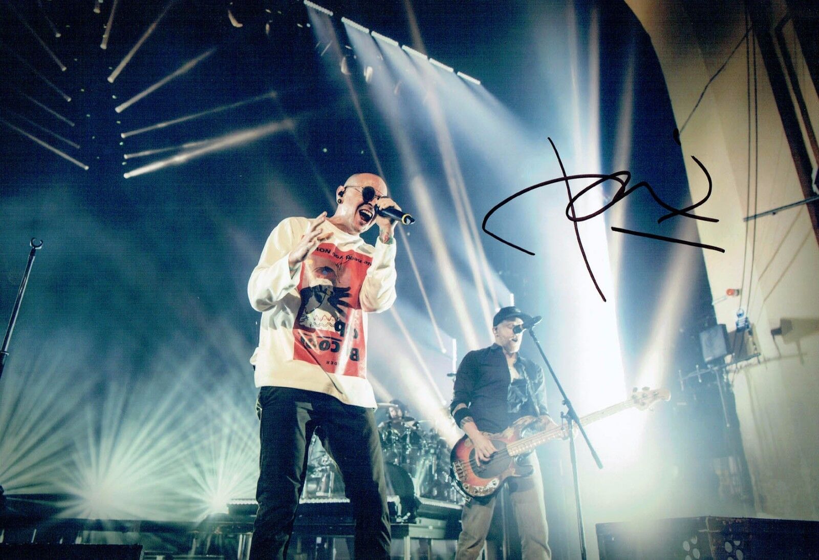 Dave Pheonix FARRELL LINKIN PARK SIGNED Autograph Photo Poster painting D AFTAL COA Rock Band