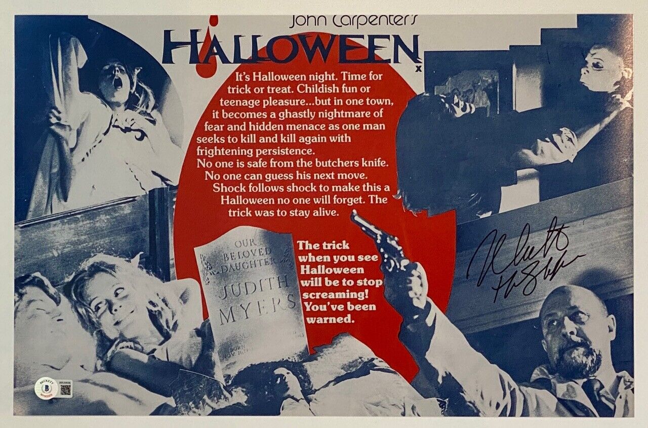 Nick Castle Signed Halloween 11x17 Movie Poster Photo Poster painting Michael Myers Beckett COA