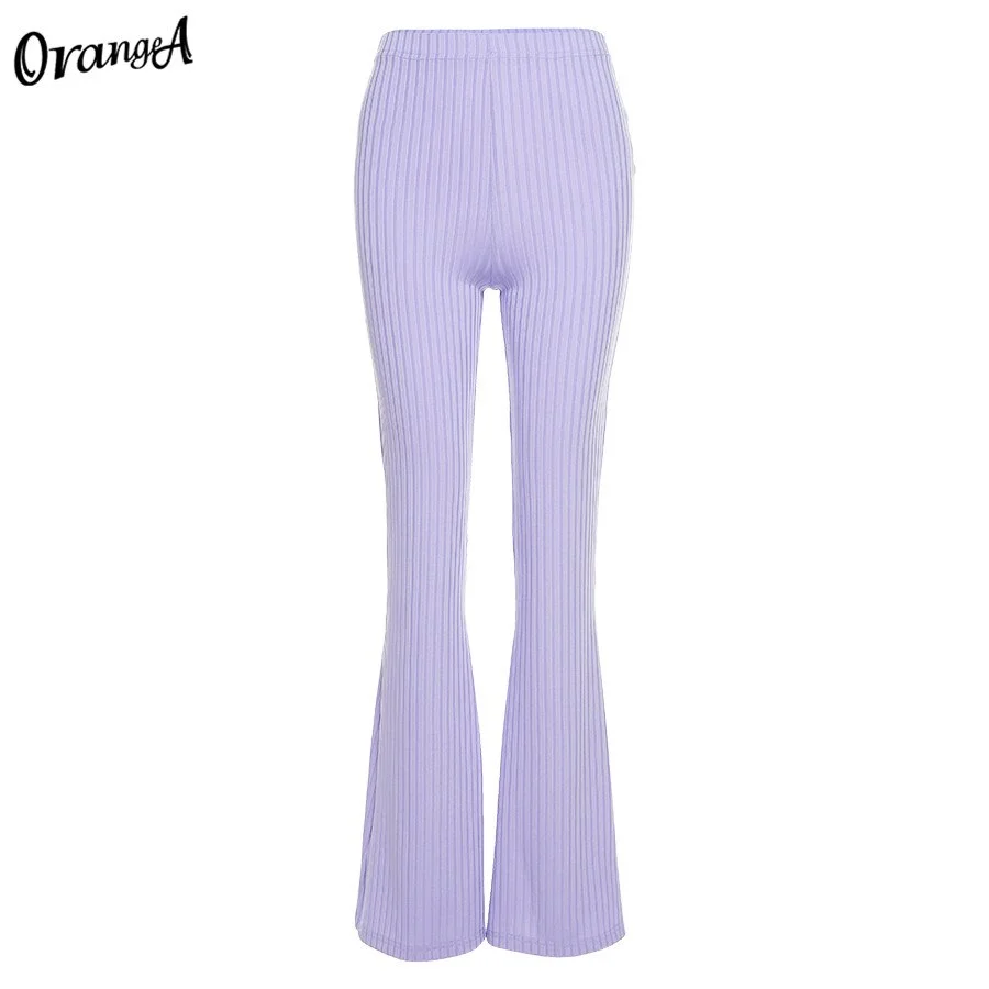 OrangeA Women Y2K Wide Leg High Waist Pants High Street Stretchy Soft 2021 Summer Fashionable Office Ladies Skinny Slim Trousers