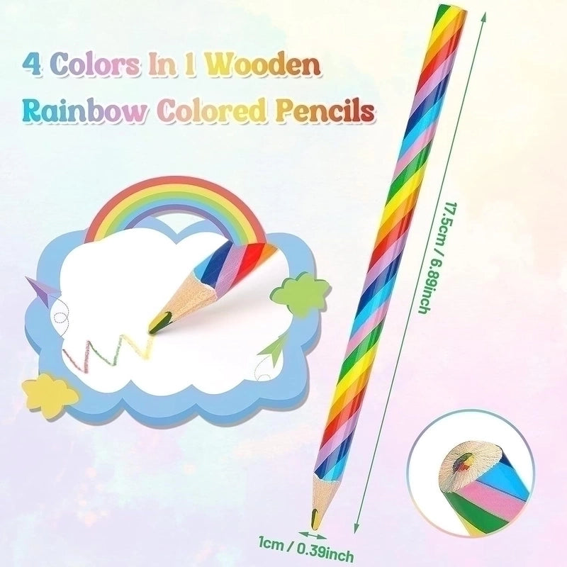 1 Piece Color Block Learning School Wood Cartoon Style Minimalist Drawing Pencil