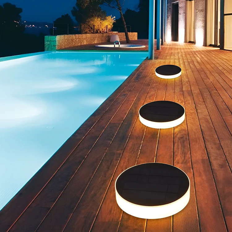 Round Square LED Waterproof Outdoor Solar Decking Lights Lawn Lights - Appledas