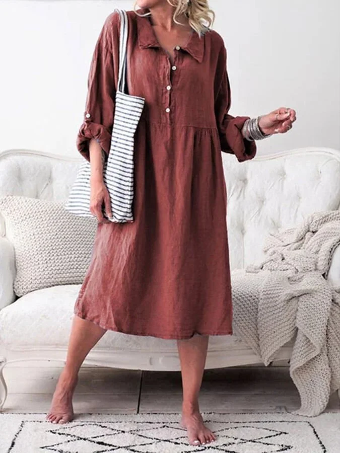 Women's  Casual Cotton Linen Style Dress