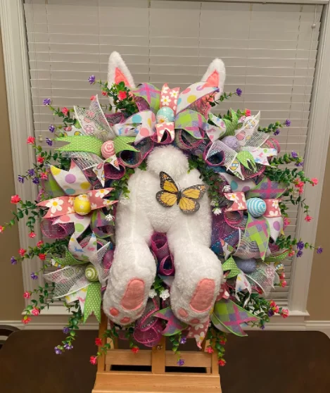 End Of The Month Sale！🐰Easter Bunny Door Wreath-BUY 2 Get 10 FREE Garden Insert ＆ 1 Garden Flag