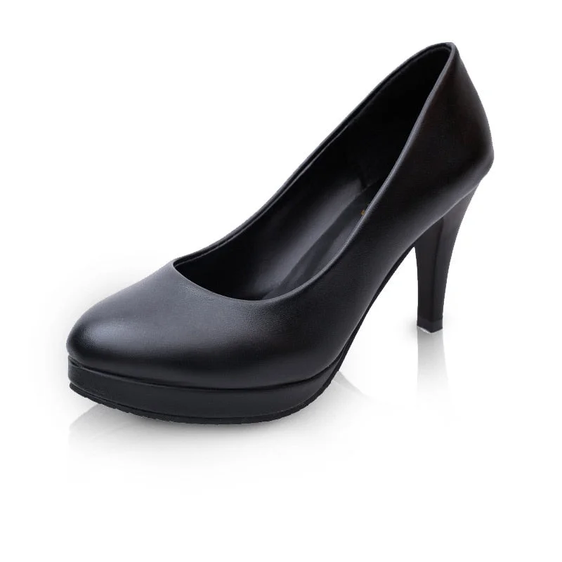 Plus Size Ol Office Lady Shoes Black Wedding Shoes Bridal Medium Heels Dress Shoes Woman Low Heels Pumps Boat Shoe Zapatos Mujer