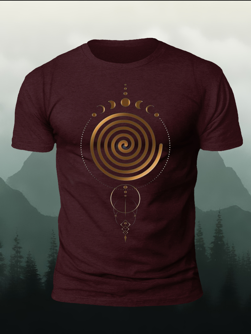 Sacred Geometry Gold Symbol Print Short Sleeve T-Shirt