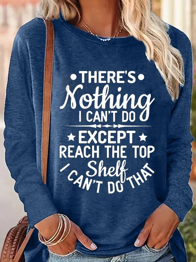 Loose Casual Letter-Printed Long-Sleeved Top
