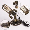 Steampunk Rocket Lamp Retro Style Lamp Metal Desktop Decorative Ornaments, Handmade Unique Lamp LED Lamp for Bedroom Retro Lamp Desktop Decor