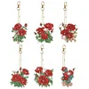 6Pcs DIY Diamond Painting Flower Keychain