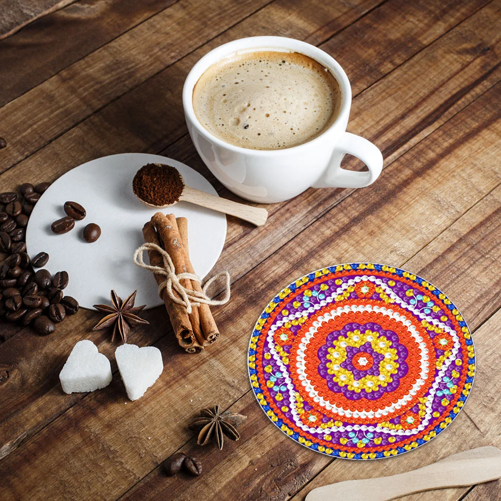 DIY Acrylic Diamond Coaster Set Cartoon Style (6 Piece Set 1 Rack)