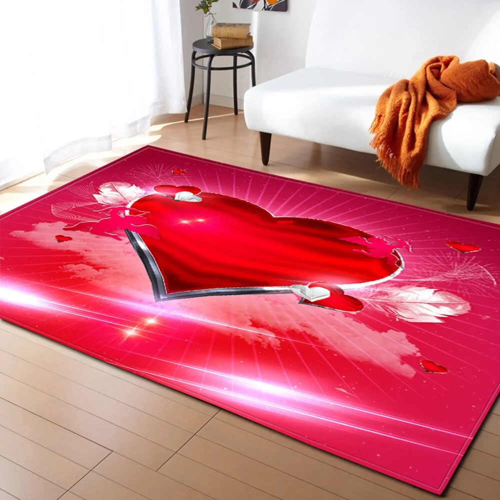 Valentine's Day Pattern Home Living Room Carpet and Carpet Bedroom Bedside Mat Carpet Children's Room Tatami Mat