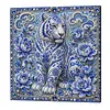 Kit de peinture en perles avec cadre floral tiger blue 11,81x11,81 in