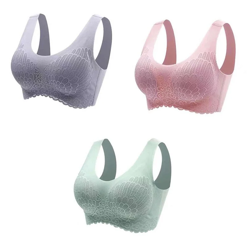 Billionm pcs/lot Women Latex Bra Seamless Bras For Women Underwear Push Up No Trace Bralette With Pad Vest Comfort Top Sport Bra