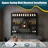 [US Local Warehouse] A-Line Bar Stand Wall Mounted Wine Rack Metal Bottle&Glass Holder Display Shelf