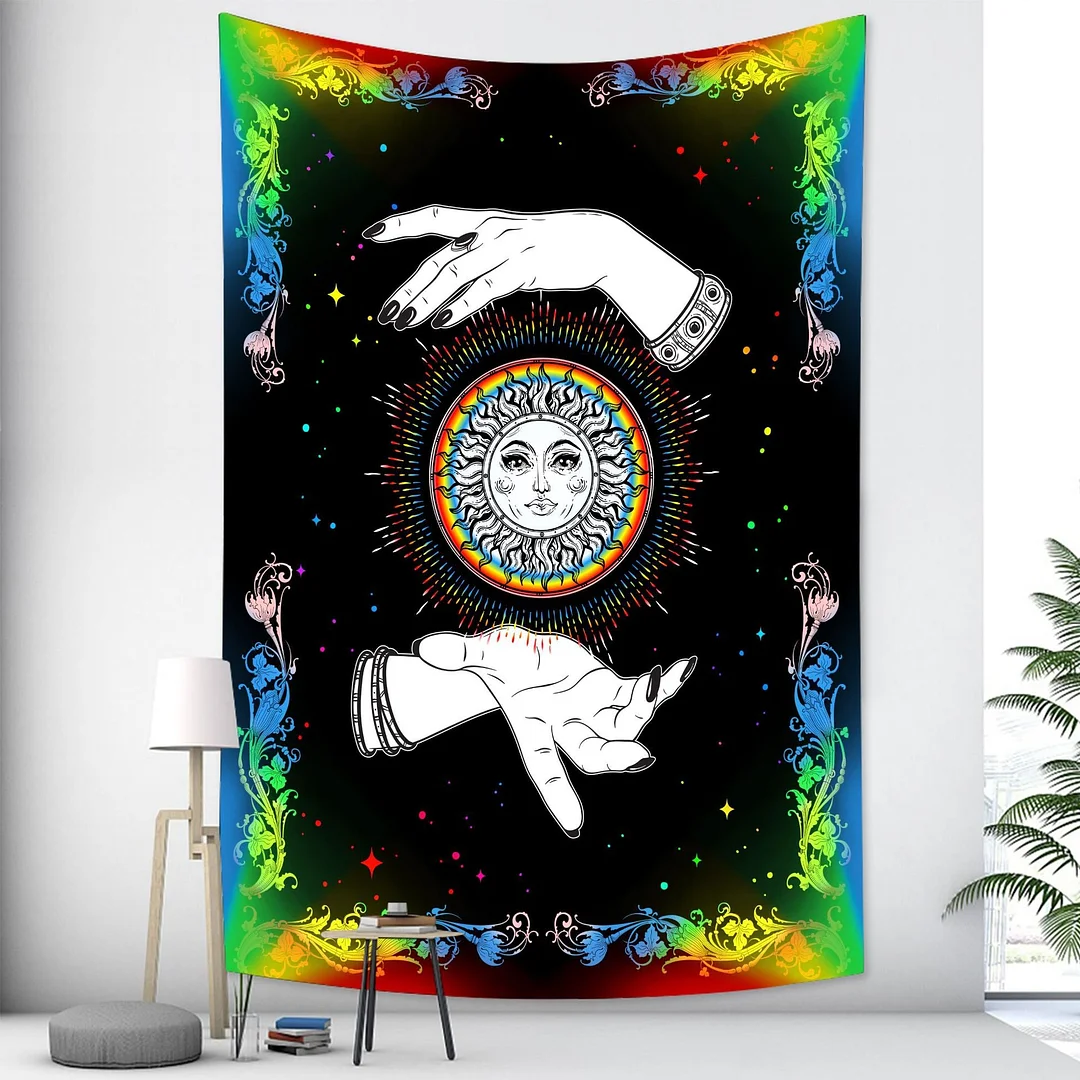 India Mandala Tapestry Boho Decor Wall Cloth Hippie Butterfly Life Tree Blanket Mushroom Sun Moon Wall Carpet