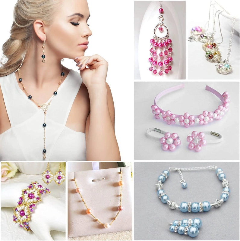 Hot Selling 1680 Pieces 6mm24 Color Mermaid ABS Dyed Pearl DIY Bracelet Necklace Jewelry Set