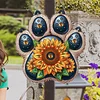 DIY Diamond Painting Double Sided Effect Stained Glass Panel Decorative Home Garden Decoration Hanging Kit(Flower Paw)