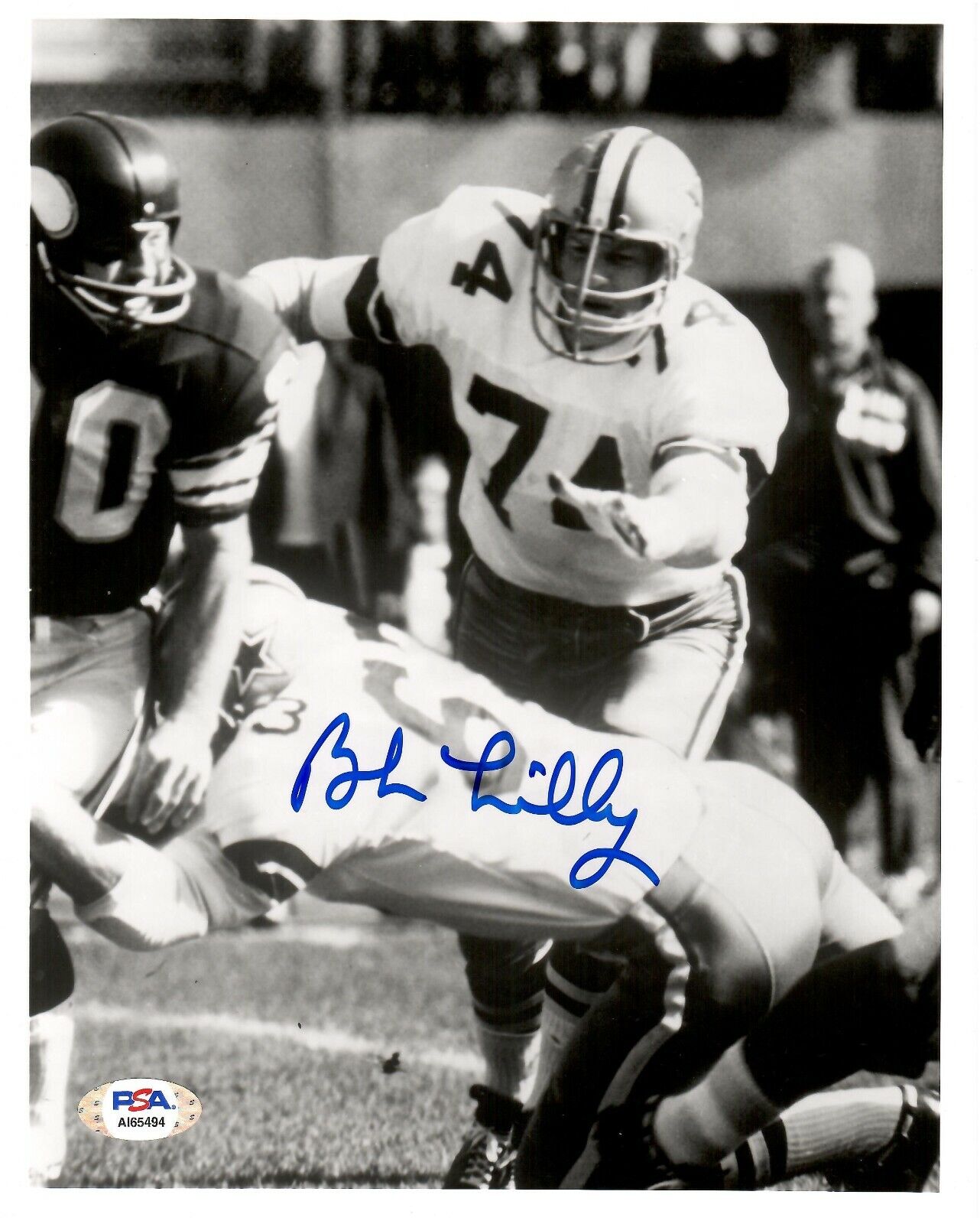 Bob Lilly autographed signed 8x10 Photo Poster painting NFL Dallas Cowboys PSA COA