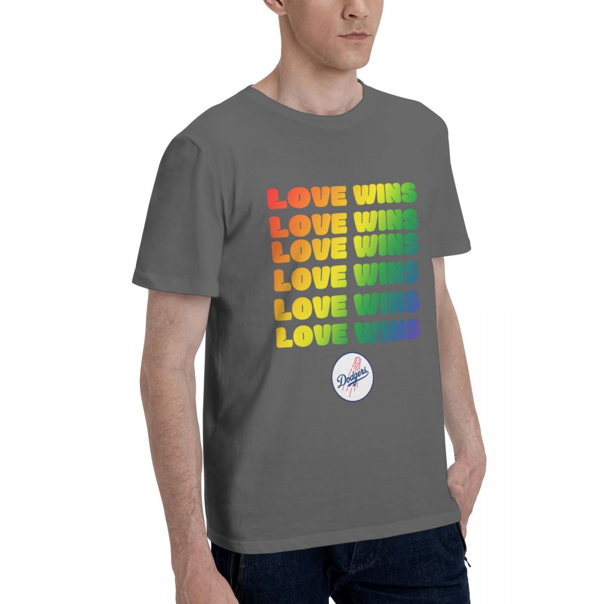 Los Angeles Dodgers Love Wins Pride Cotton Men's T-Shirt