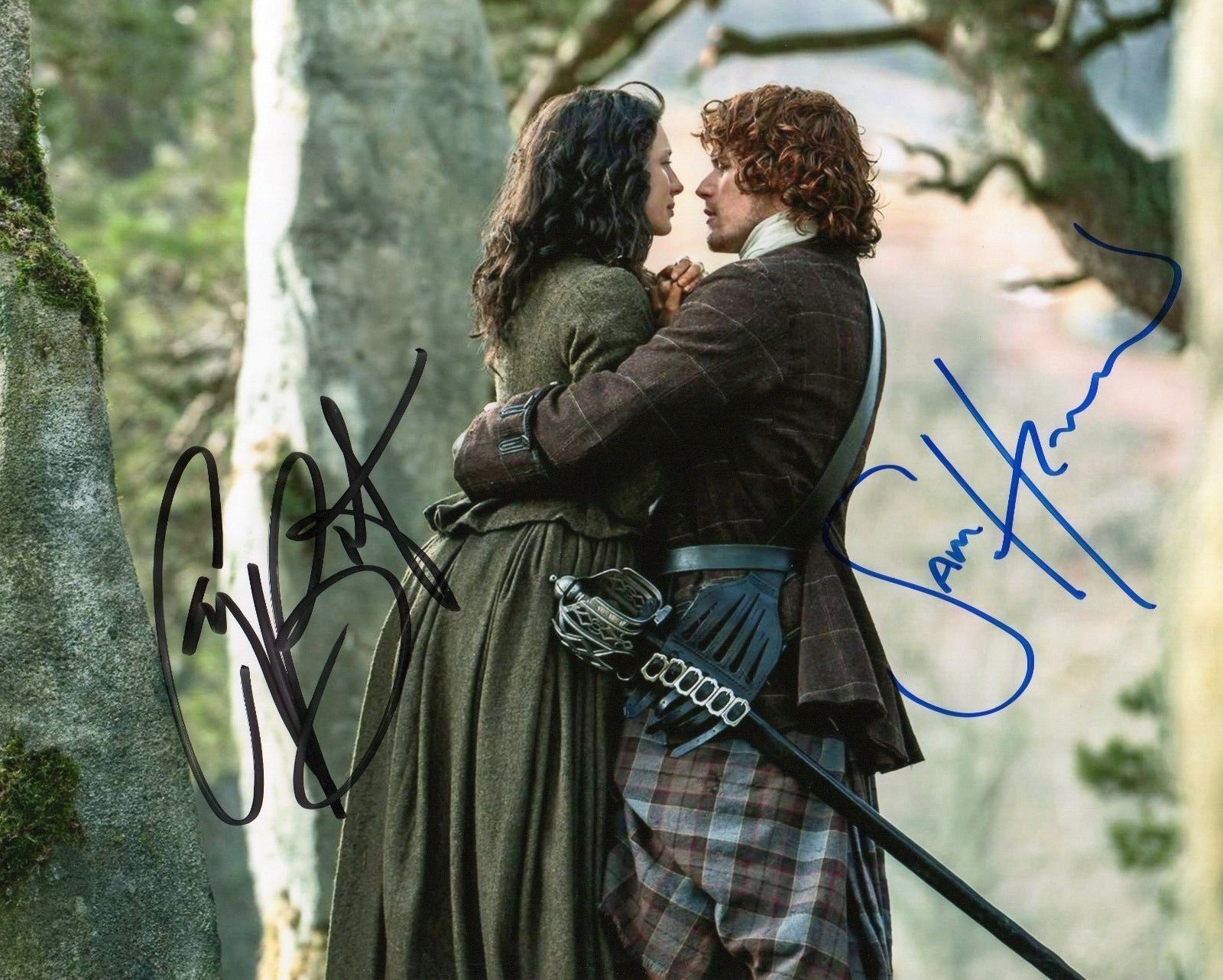 OUTLANDER CAITRIONA BALFE & SAM HEUGHAN AUTOGRAPHED SIGNED A4 PP POSTER Photo Poster painting D