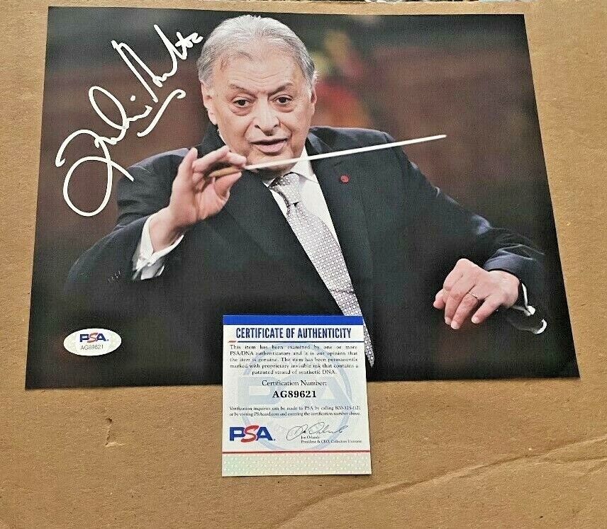 CONDUCTOR ZUBIN METHA SIGNED 8X10 Photo Poster painting PSA/DNA THREE TENORS ORCHESTRA EMERITUS