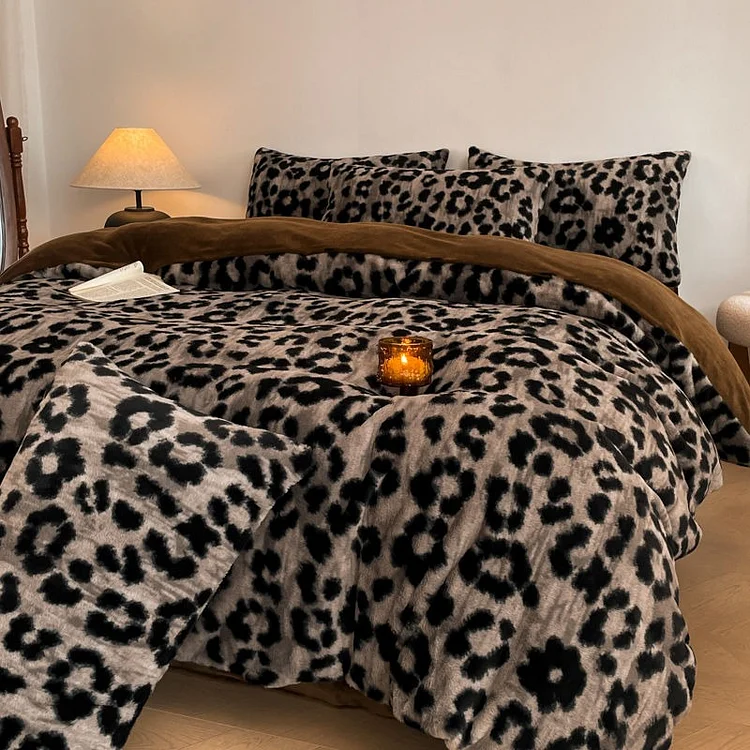 3pcs Duvet Cover Set (1*Duvet Cover + 2*Pillowcase, Without Core), Fashion Leopard Print Bedding Set, Soft Comfortable And Skin-friendly Duvet Cover, For Bedroom, Guest Room