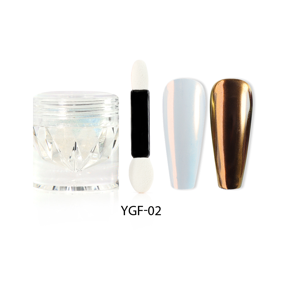 Moonstone Mirror Powder with Sponge Stick | High Light Nail Powder |  YGF-03