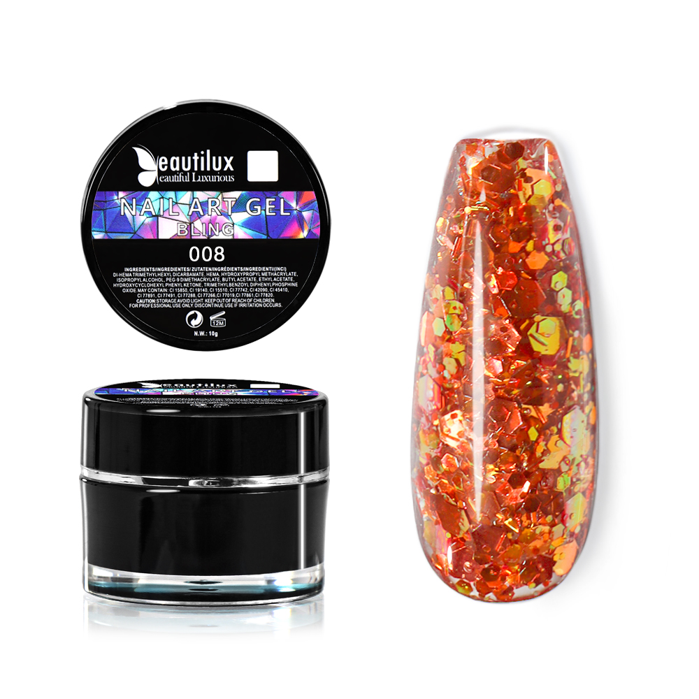 NAIL GEL GLITTER COLOR| BHCD-08