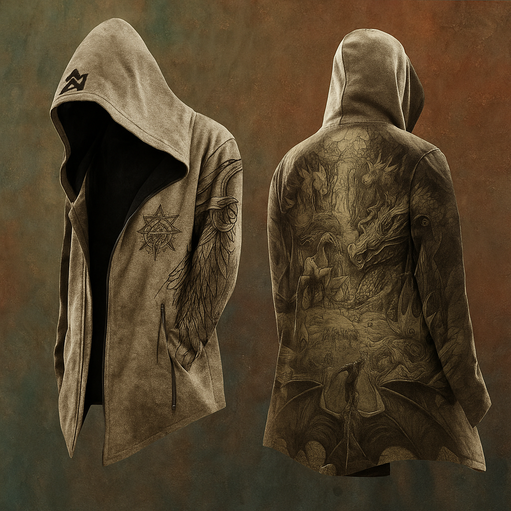 Men's Viking Mythology Ragnarök Totem Hooded Jacket / Rvogue / Rvogue