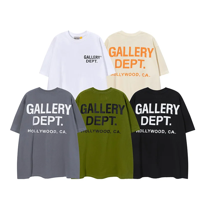 GALLERY DEPT Letter Logo Print Simple and Versatile Short-sleeved T-shirt